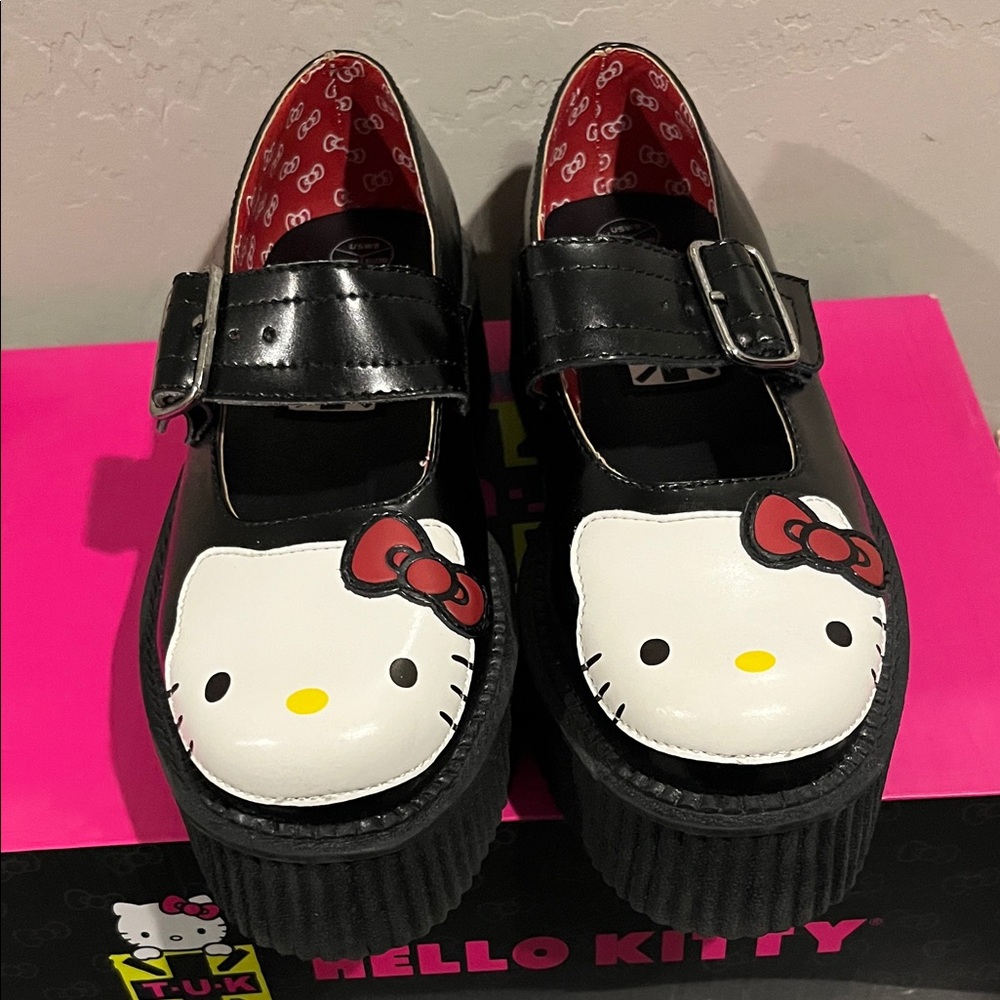 Hello Kitty Black Mary Jane Platforms